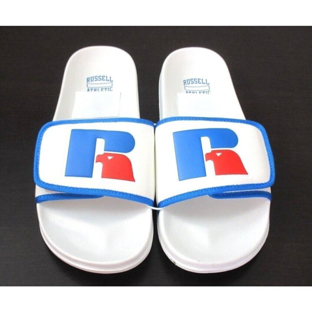 Russell Athletic Men's Classic Logo Slide Sandal White Blue Red Sizes NWT